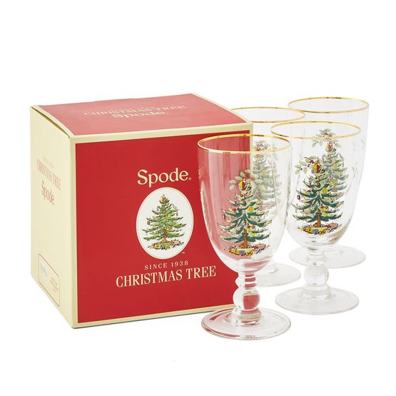 Spode Christmas Tree Set Of 4 Goblets