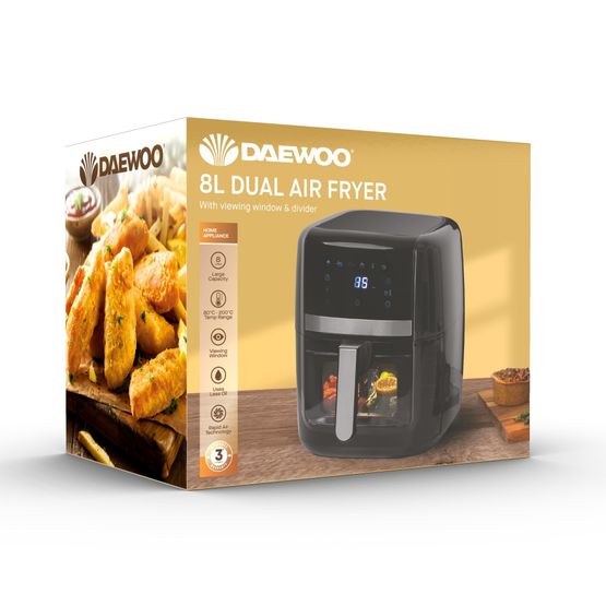 Daewoo - 8L Air Fryer with Window and Divider