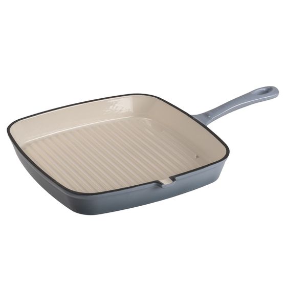 Simply Home - 23cm Cast Iron Grill Pan Sea Salt Blue
