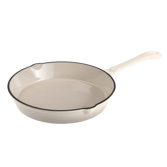 Simply Home - 25cm Cast Iron Round Frypan Cream