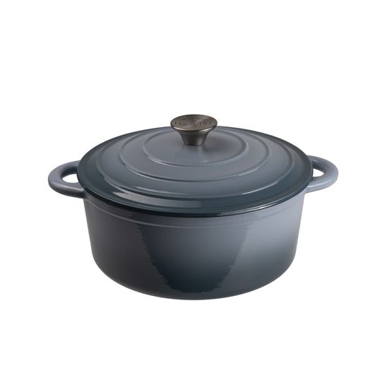 Simply Home - 26cm Cast Iron Round Casserole Sea Salt Blue