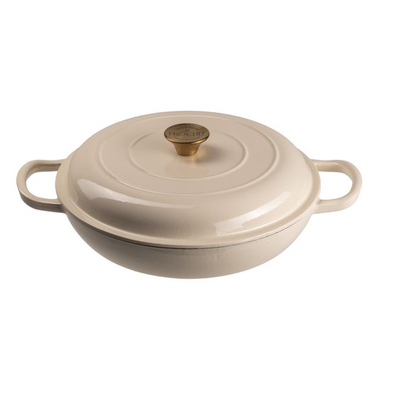 Simply Home - 30cm Cast Iron Shallow Casserole Cream