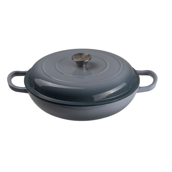 Simply Home - 30cm Cast Iron Shallow Casserole Sea Salt Blue