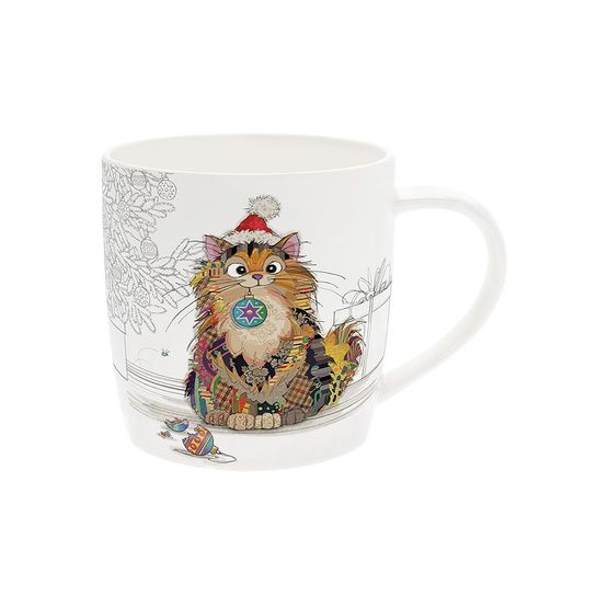 Joe Davies - Bug Art Xmas Ginger Cat Mug