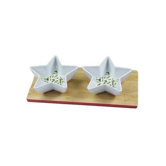 Joe Davies - 2 Star Dishes On Wood Tray