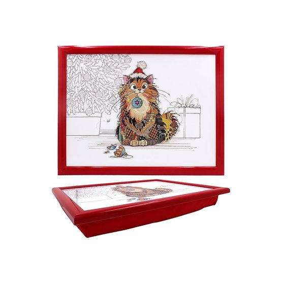 Joe Davies - Xmas Bug Art Ginger Cat Laptray