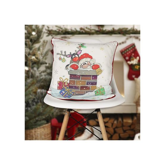 Joe Davies - Xmas Bug Art Santa Cushion