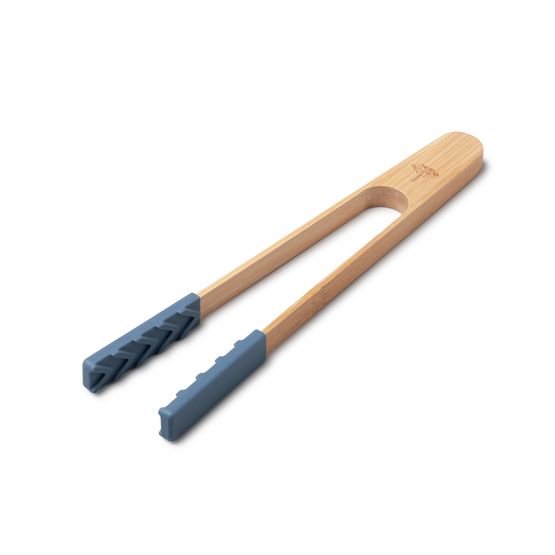 Zeal - Bamboo Tongs with Silicone Ends Provence Blue Single