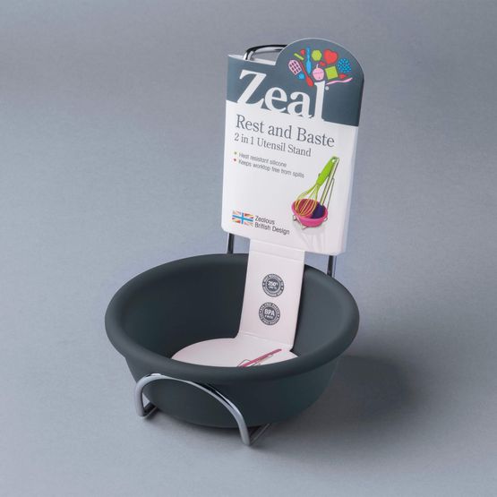 Zeal - Silicone Spoon Rest and Basting Bowl Dark Grey