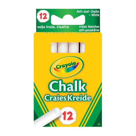 Crayola - Anti Dust White Chalk 12 Pack