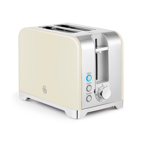 Swan - Solace 2 Slice Stainless Steel Toaster - Cream