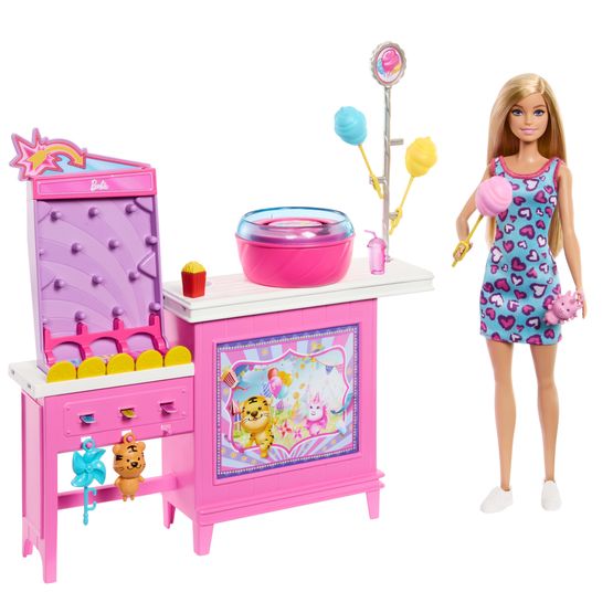 Barbie - Cotton Candy &amp; Game Playset &amp; Doll