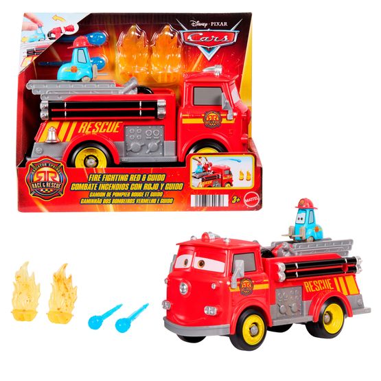 Disney &amp; Pixar Cars - Radiator Springs Race &amp; Rescue Fire Fighting Red &amp; Guido Playset