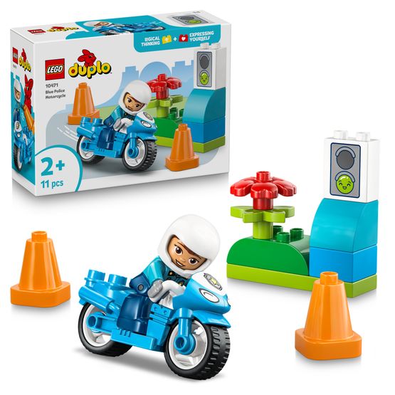 LEGO DUPLO Town - Blue Police Motorcycle