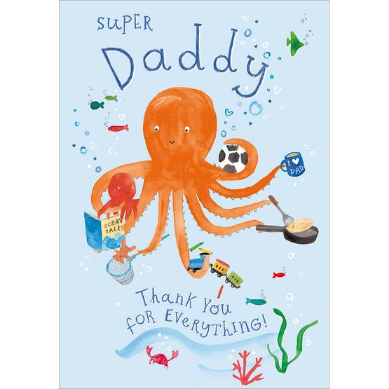 Fathers Day Card - Daddy Octopus