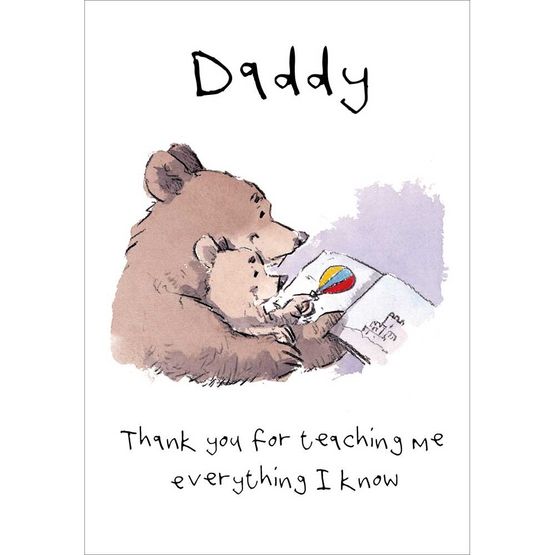 Fathers Day Card - Daddy Reading To Baby Bear