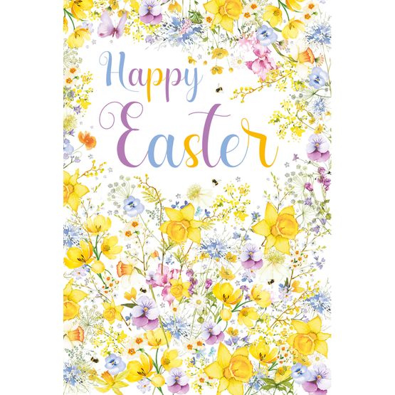 Easter Card - Bees And Daffs