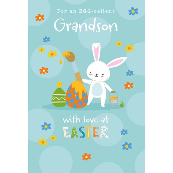 Easter Card - Boy Bunny Eggs