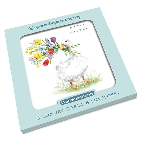 Easter Card - Duck Holding A Sprig Of Flowers