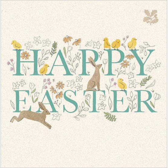 Easter Card - Easter Animals And Text