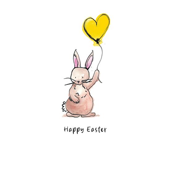 Easter Card - Easter Bunny Balloon