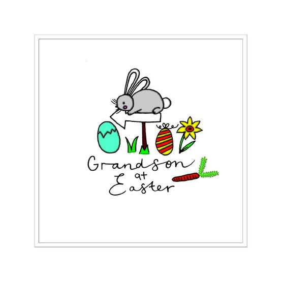 Easter Card - Grandson At Easter Easter Bunny Egg Hunt