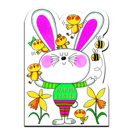 Easter Card - Happy Easter Bunny And Chicks