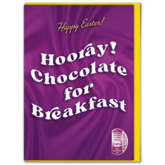 Easter Card - Hooray Chocolate For Breakfast