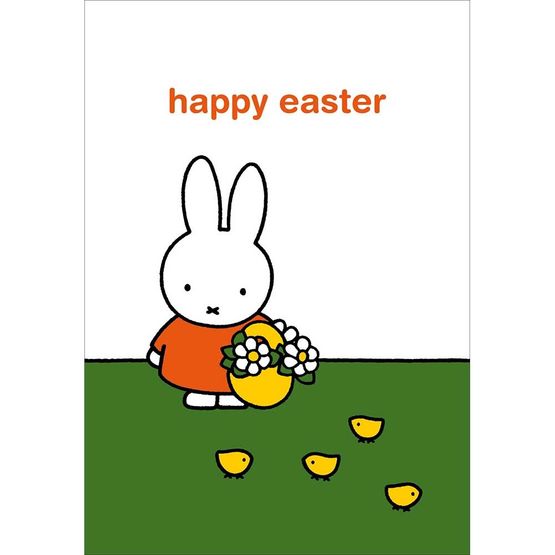 Easter Card - Miffy Holding Basket Of Daisies