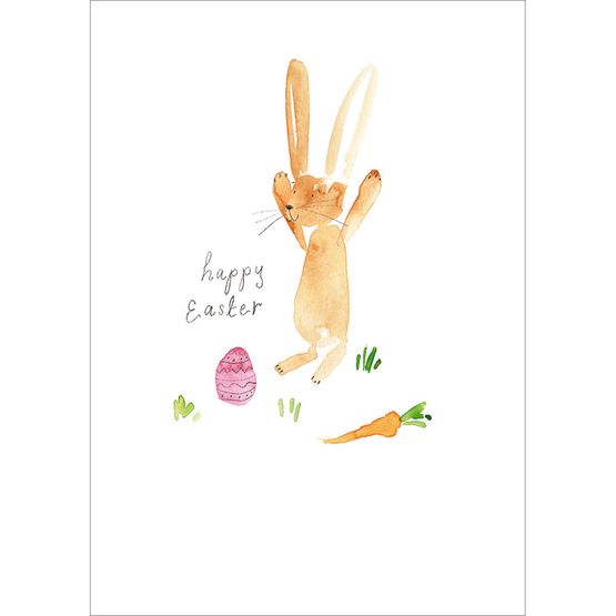 Easter Card - Rabbit Jumping In The Air
