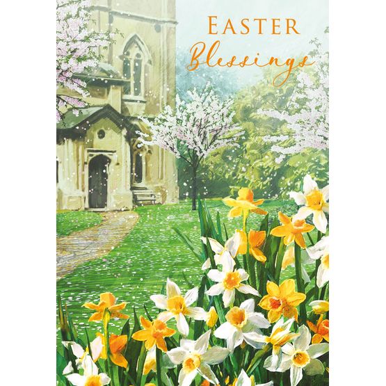 Easter Card - Rel Daffs Easter Church