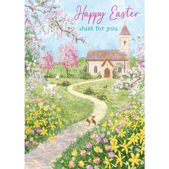 Easter Card - Rel Spring Church Blossom