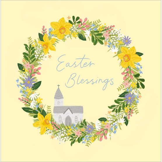 Easter Card - Wreath And Church