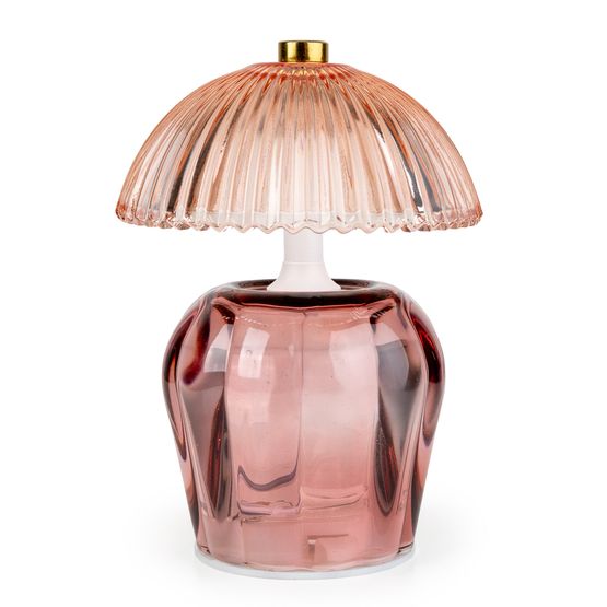 Candlelight - Pink Vintage Ridged Glass LED Table Lamp