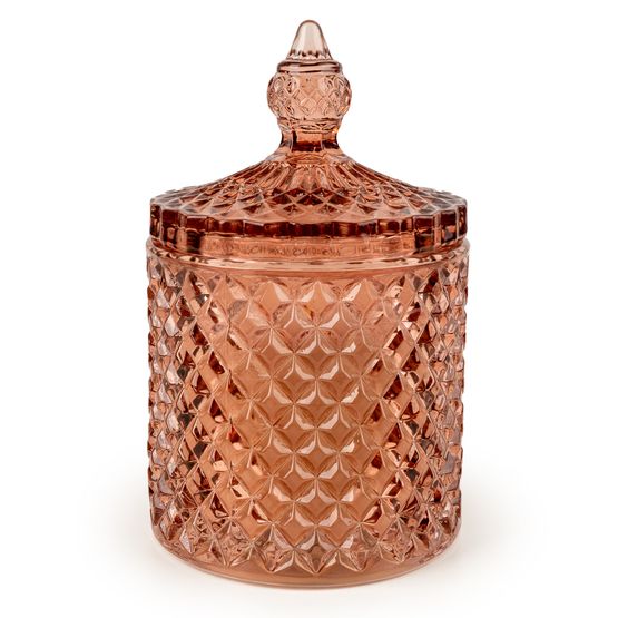 Candlelight - Round Embossed Jhangye Candle Jar with Lid