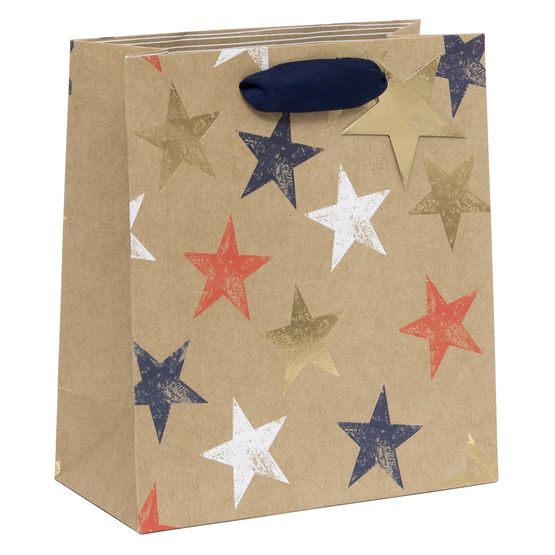 Glick - Medium Gift Bag Kraft Stars