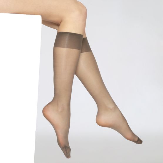 Marie Claire - Satin Sheen Knee High 2 Pair Pack Barely Black