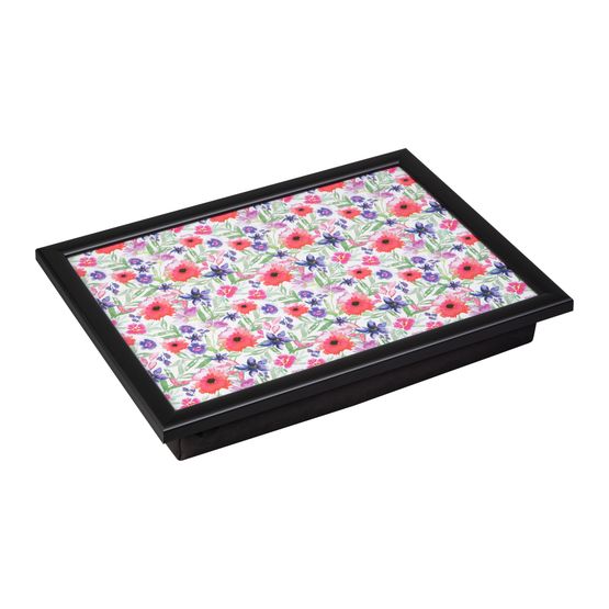 Denby - Watercolour Floral Laptray With Black Edge
