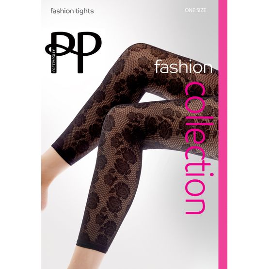 Pretty Polly - Floral Footless Tights - Black