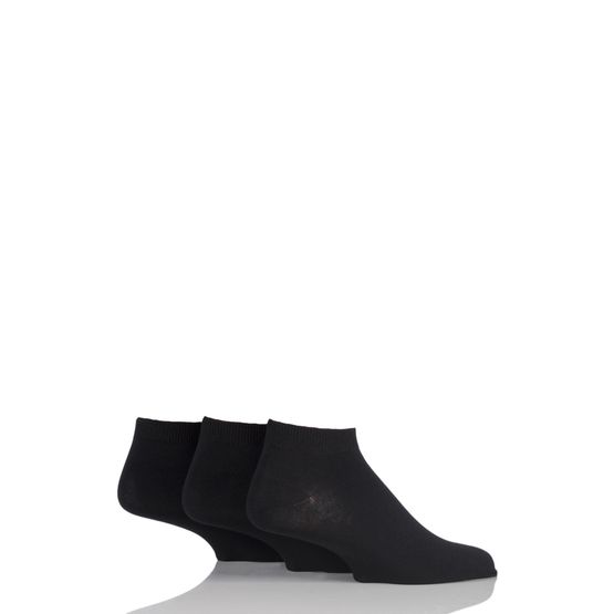 Sockshop - Bamboo Trainer Socks Black 3 Pair Pack