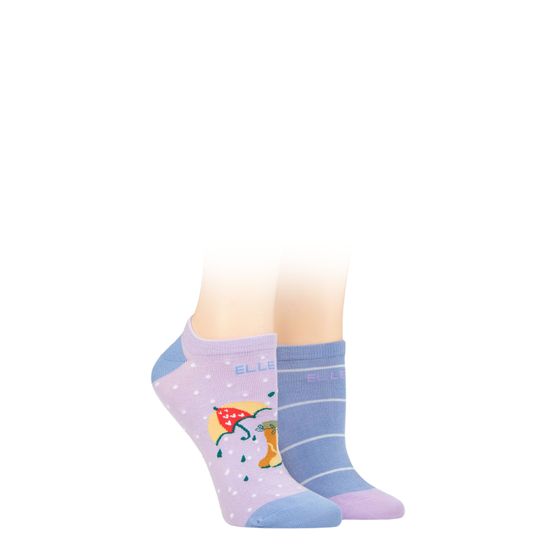 Elle - Bamboo No Show Socks Bluebell 2 Pair Pack
