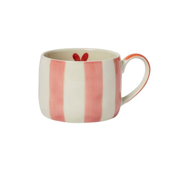 Belly Button Designs - Stoneware Mug Mabel Stripes &amp; Hearts