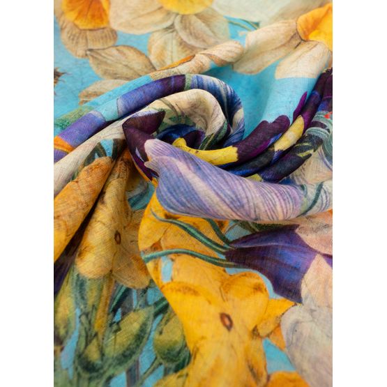 Powder - Linen Mix Scarf Spring Flora