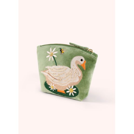 Powder - Velvet Mini Pouch Garden Goose