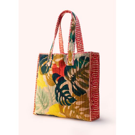 Powder - Velvet Tote Exotic Leaves