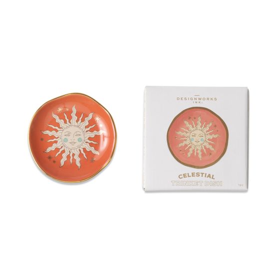 Designworks Ink - Celestial Ceramic Trinket Dish Terracotta Sun