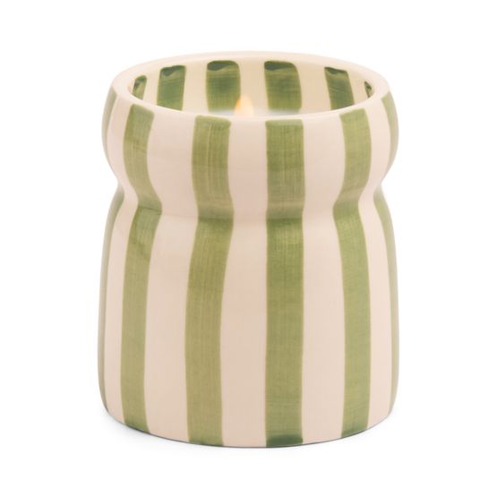 Paddywax - Cabana Sage Striped Ceramic Candle - Bora Bora
