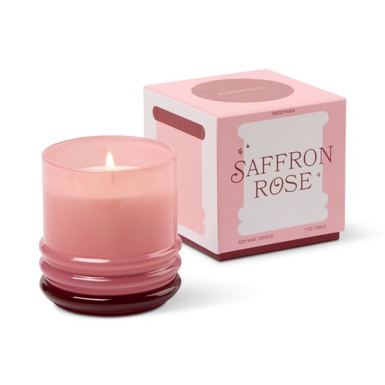 Paddywax - Stacked Glass Candle Pink &amp; Red Saffron Rose