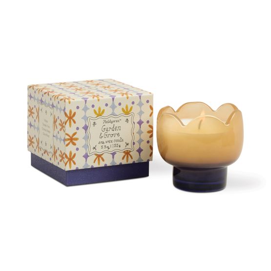 Paddywax - Tulip Orange and Blue Glass Candle Garden &amp; Grove
