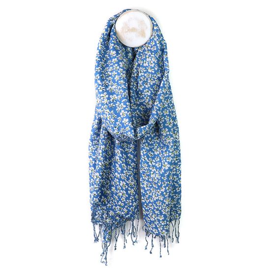 Peace Of Mind - Cobalt Blue Ditsy Floral Modal Scarf